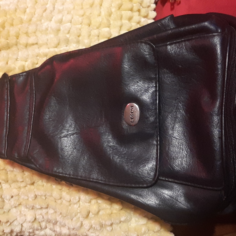 EUC Black Leather Backpack.  Medium size. Perfect as a purse or motorcyclist!